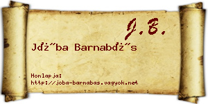 Jóba Barnabás névjegykártya
